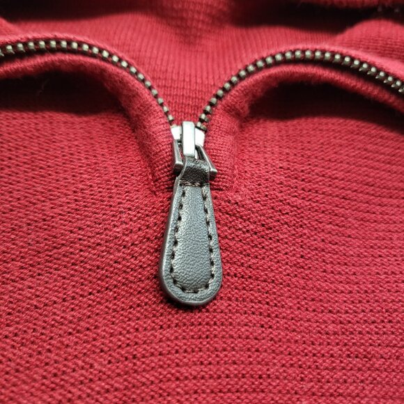 Lachlan Mens Sweater XXL British Inspired 1/4 Zip Pullover Long Sleeve Red - Picture 6 of 14